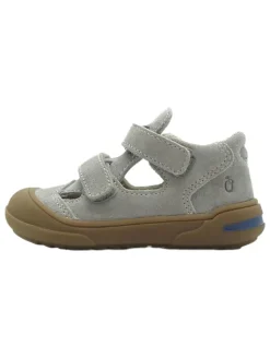 Leder-Halbsandalen in Grau>lamino Clearance
