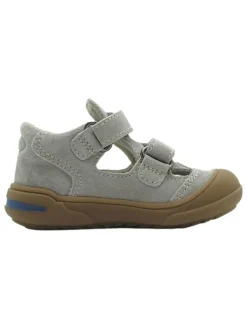 Leder-Halbsandalen in Grau><noscript><img width=