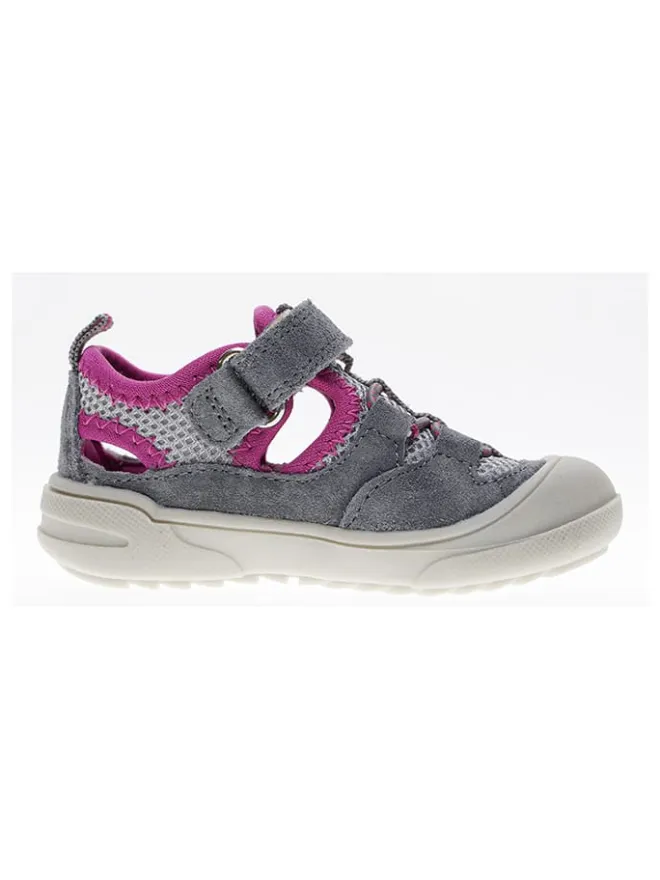 Leder-Halbsandalen in Grau>lamino New
