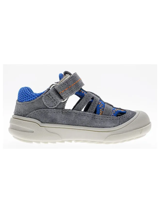 Leder-Halbsandalen in Grau>lamino Hot
