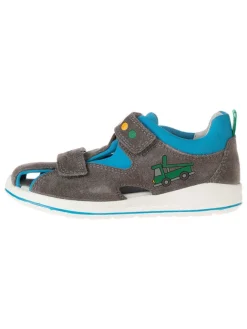 Leder-Halbsandalen in Grau/ Blau>superfit Hot