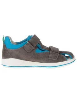 Leder-Halbsandalen in Grau/ Blau>superfit Hot