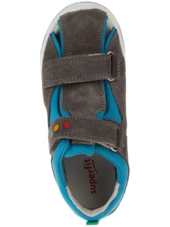 Leder-Halbsandalen in Grau/ Blau><noscript><img width=