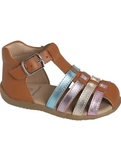 Leder-Halbsandalen in Hellbraun><noscript><img width=