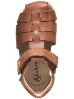 Leder-Halbsandalen in Hellbraun><noscript><img width=