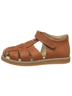 Leder-Halbsandalen in Hellbraun>kmins Discount