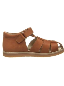 Leder-Halbsandalen in Hellbraun>kmins Discount