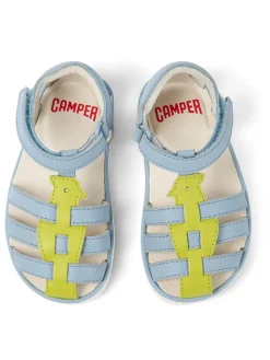 Leder-Halbsandalen in Hellblau/ Grün><noscript><img width=