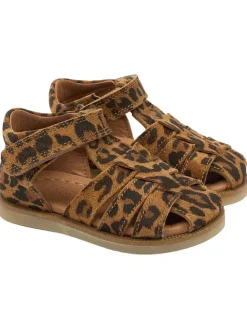 POM POM Sandalen·Halbsandalen|Sandalen^Leder-Halbsandalen in Hellbraun