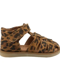 POM POM Sandalen·Halbsandalen|Sandalen^Leder-Halbsandalen in Hellbraun