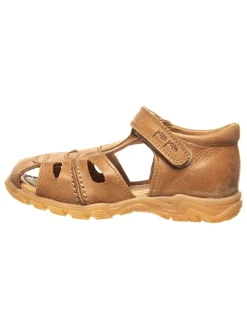 Leder-Halbsandalen in Hellbraun>POM POM