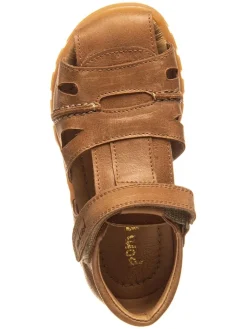 Leder-Halbsandalen in Hellbraun><noscript><img width=