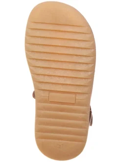 POM POM Sandalen·Halbsandalen^Leder-Halbsandalen in Hellbraun