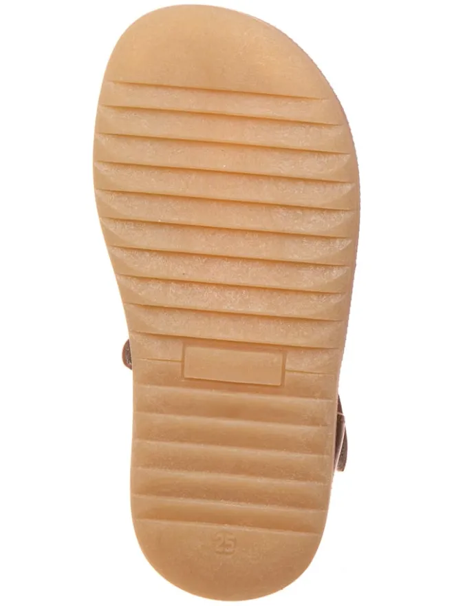 POM POM Sandalen·Halbsandalen^Leder-Halbsandalen in Hellbraun