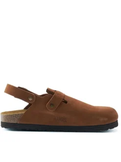 Leder-Halbsandalen in Hellbraun><noscript><img width=