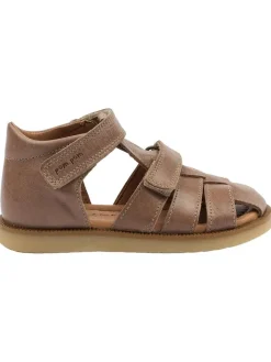 Leder-Halbsandalen in Hellbraun>POM POM Clearance