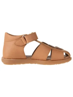 Leder-Halbsandalen in Hellbraun>kmins Outlet