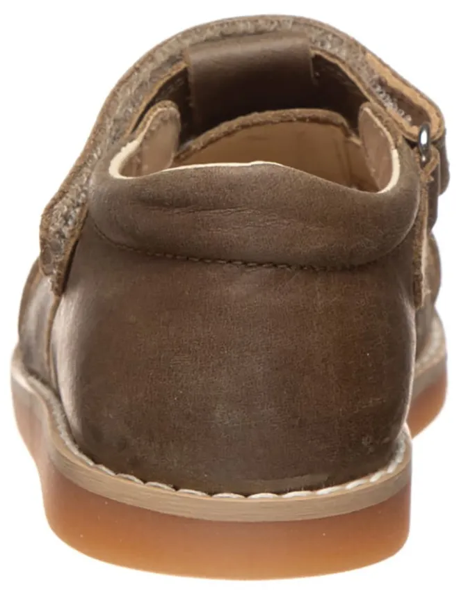 Leder-Halbsandalen in Khaki>POM POM Clearance