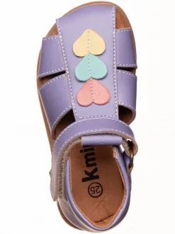 Leder-Halbsandalen in Lila><noscript><img width=