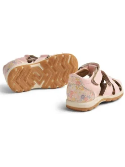 Leder-Halbsandalen in Rosa><noscript><img width=