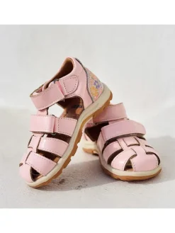 Leder-Halbsandalen in Rosa><noscript><img width=