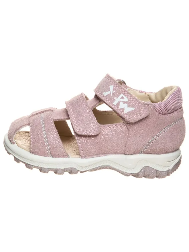 Leder-Halbsandalen in Rosa>lamino