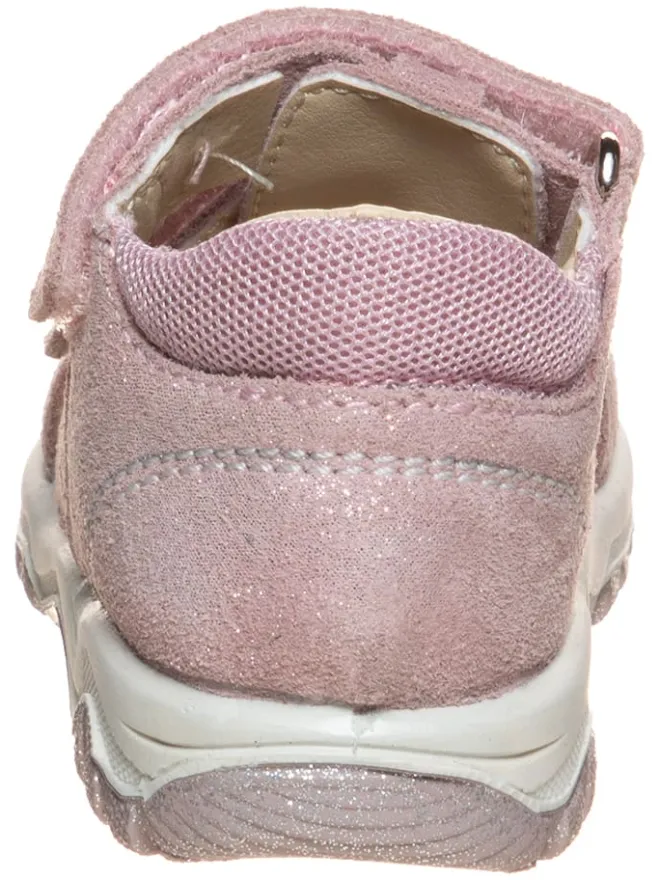 Leder-Halbsandalen in Rosa>lamino