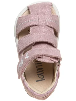 Leder-Halbsandalen in Rosa><noscript><img width=