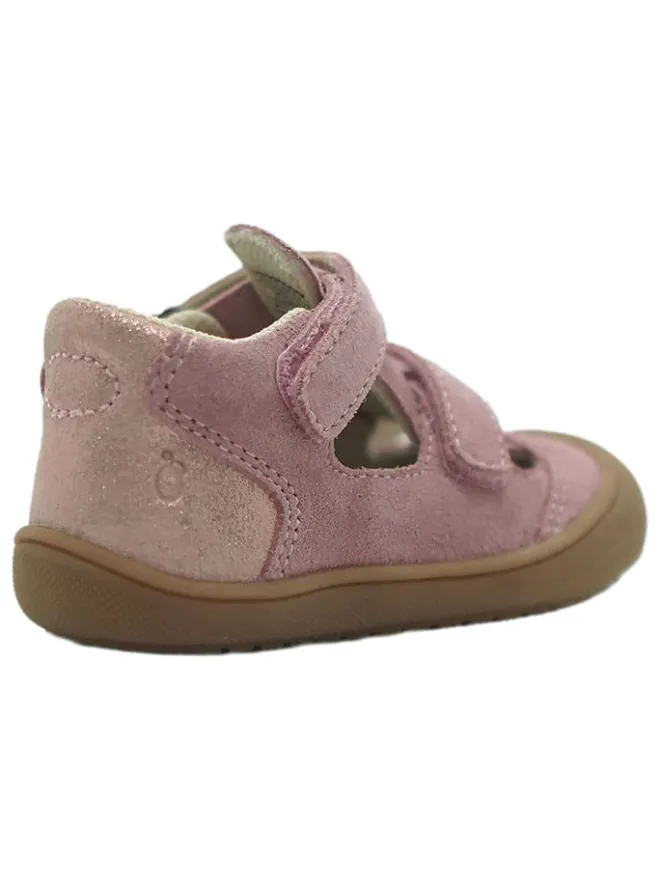 Leder-Halbsandalen in Rosa>lamino