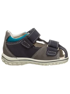 Primigi Sandalen^Leder-Halbsandalen in Taupe/ Dunkelblau