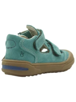 Leder-Halbsandalen in Türkis><noscript><img width=