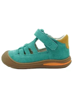 Leder-Halbsandalen in Türkis>lamino Hot