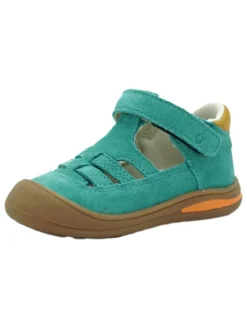 Leder-Halbsandalen in Türkis>lamino Hot
