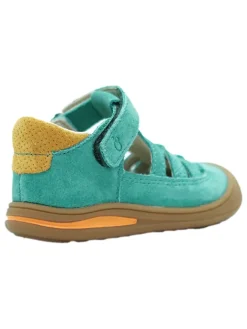 Leder-Halbsandalen in Türkis><noscript><img width=