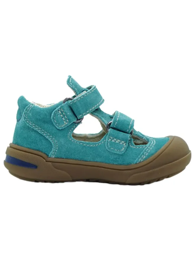 lamino Sandalen^Leder-Halbsandalen in Türkis
