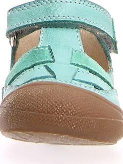 Leder-Halbsandalen in Türkis><noscript><img width=