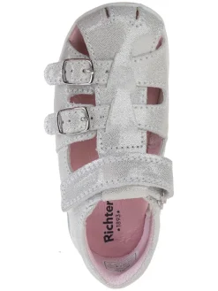 Leder-Halbsandalen in Weiß><noscript><img width=