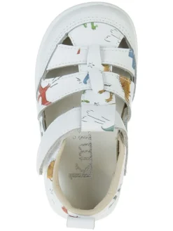 Leder-Halbsandalen in Weiß><noscript><img width=