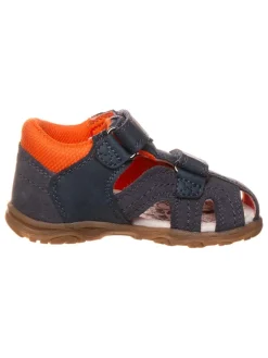 Leder-Halbsandalen "Jonathan" in Dunkelblau/ Orange>Lurchi Discount