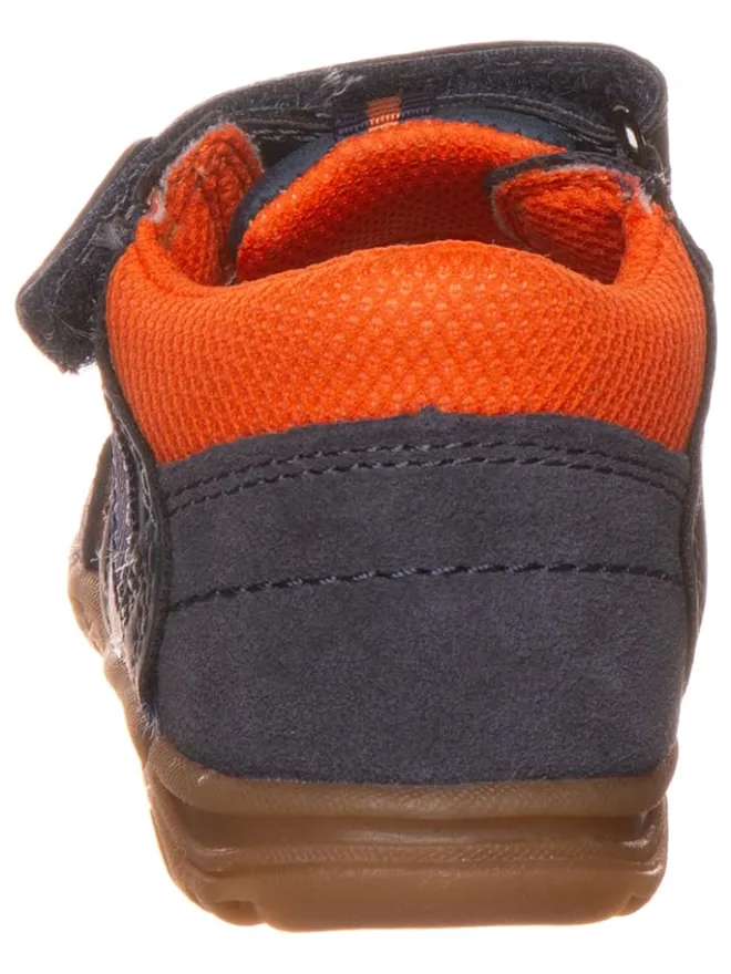 Leder-Halbsandalen "Jonathan" in Dunkelblau/ Orange>Lurchi Discount