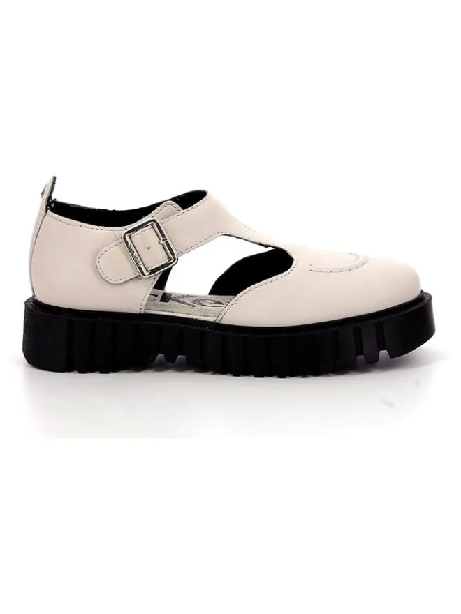 Leder-Halbsandalen "Kick Fantastic" in Creme>Kickers Hot