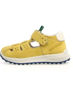 Naturino Sandalen^Leder-Halbsandalen "Muffy" in Gelb/ Dunkelblau