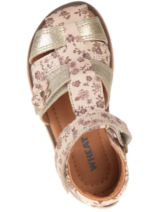 Leder-Halbsandalen "Sky Flower" in Rosa>Wheat Hot