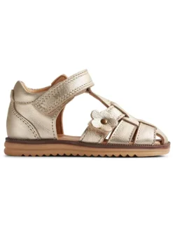 Leder-Halbsandalen "Sky" in Gold>Wheat Best