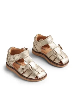 Leder-Halbsandalen "Sky" in Gold>Wheat Best