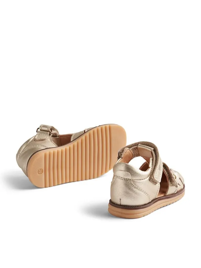Leder-Halbsandalen "Sky" in Gold>Wheat Best