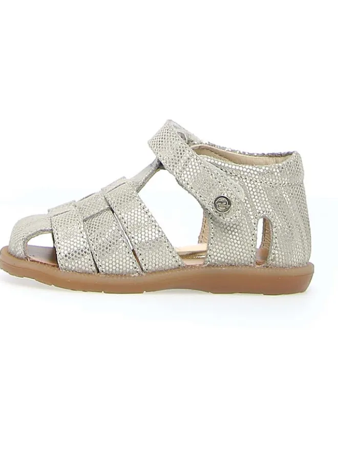 Leder-Halbsandalen "Zaffiro" in Silber>Naturino Best