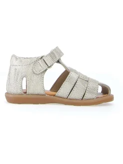 Leder-Halbsandalen "Zaffiro" in Silber>Naturino Best