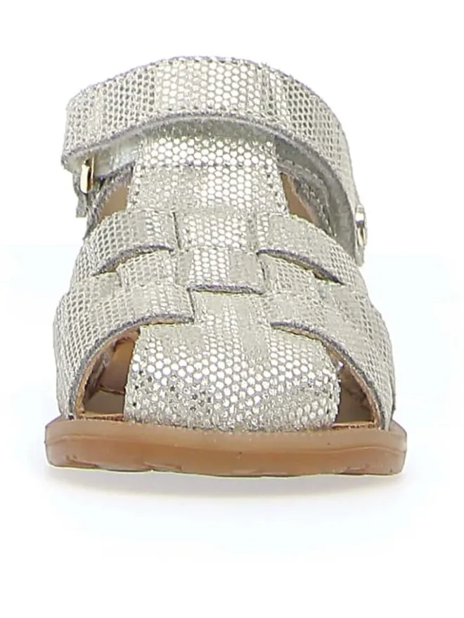 Leder-Halbsandalen "Zaffiro" in Silber>Naturino Best