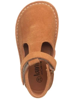 Leder-Halbschuhe in Hellbraun><noscript><img width=